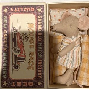 Maileg Big Sister Mouse in Box (Striped Dress)